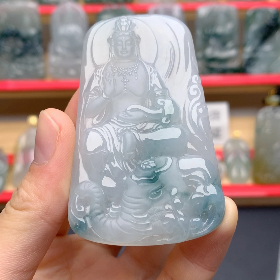 翡翠未镶嵌颈饰普贤