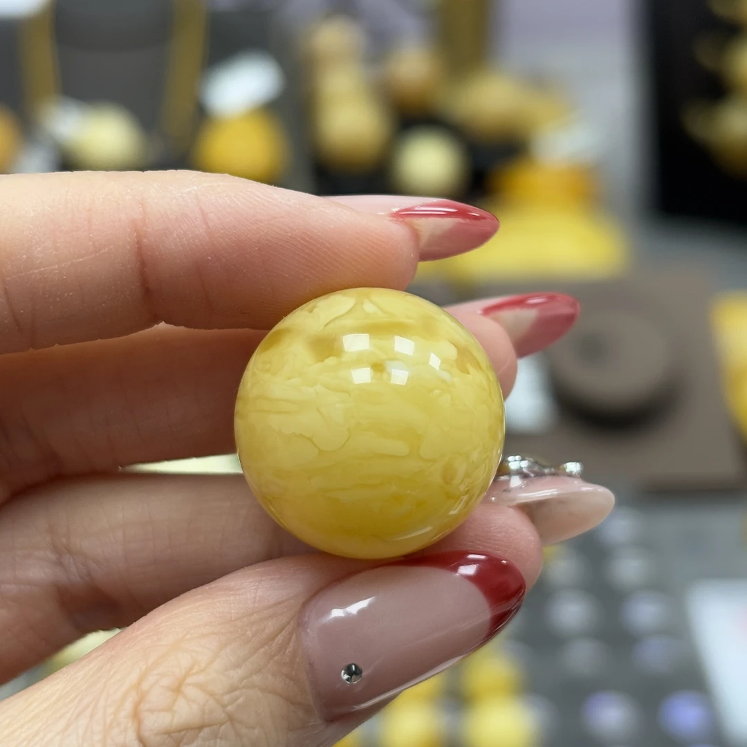 21.7mm瑕疵· 小妖珠宝天然原矿琥珀蜜蜡