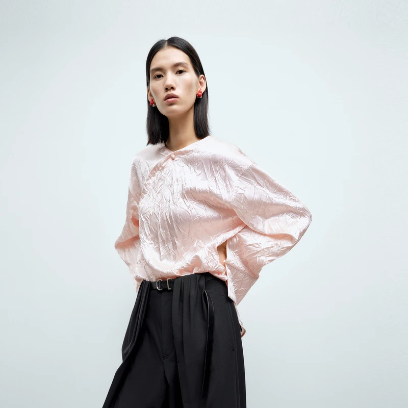 【商场同款】edition2025春季新年新衣中式缎面衬衫#EBE1TOP004