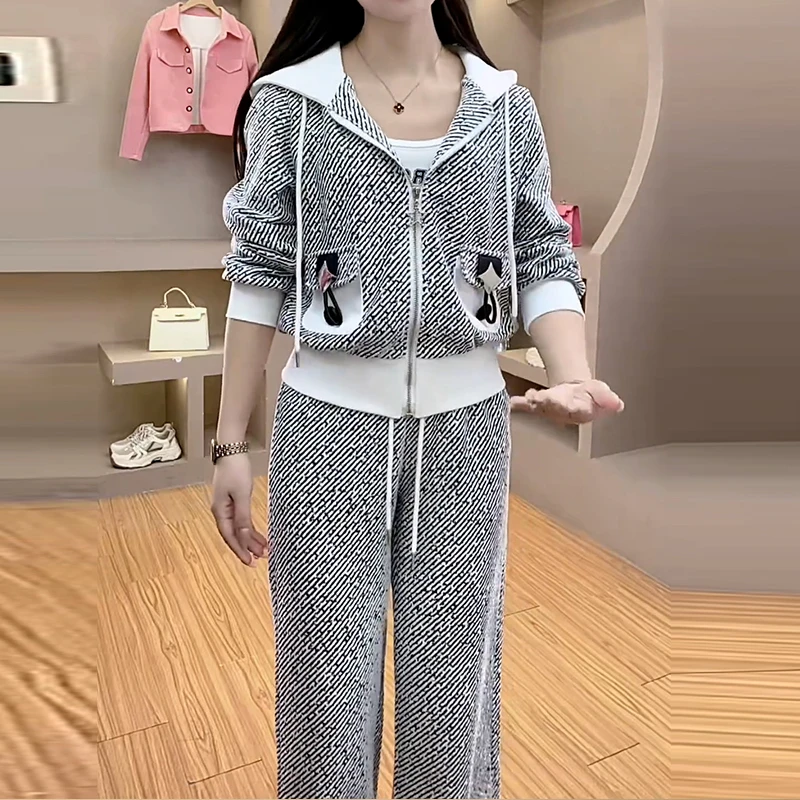 休闲运动服套装女2026春秋新款时尚百搭显瘦小个子上衣长裤两件套