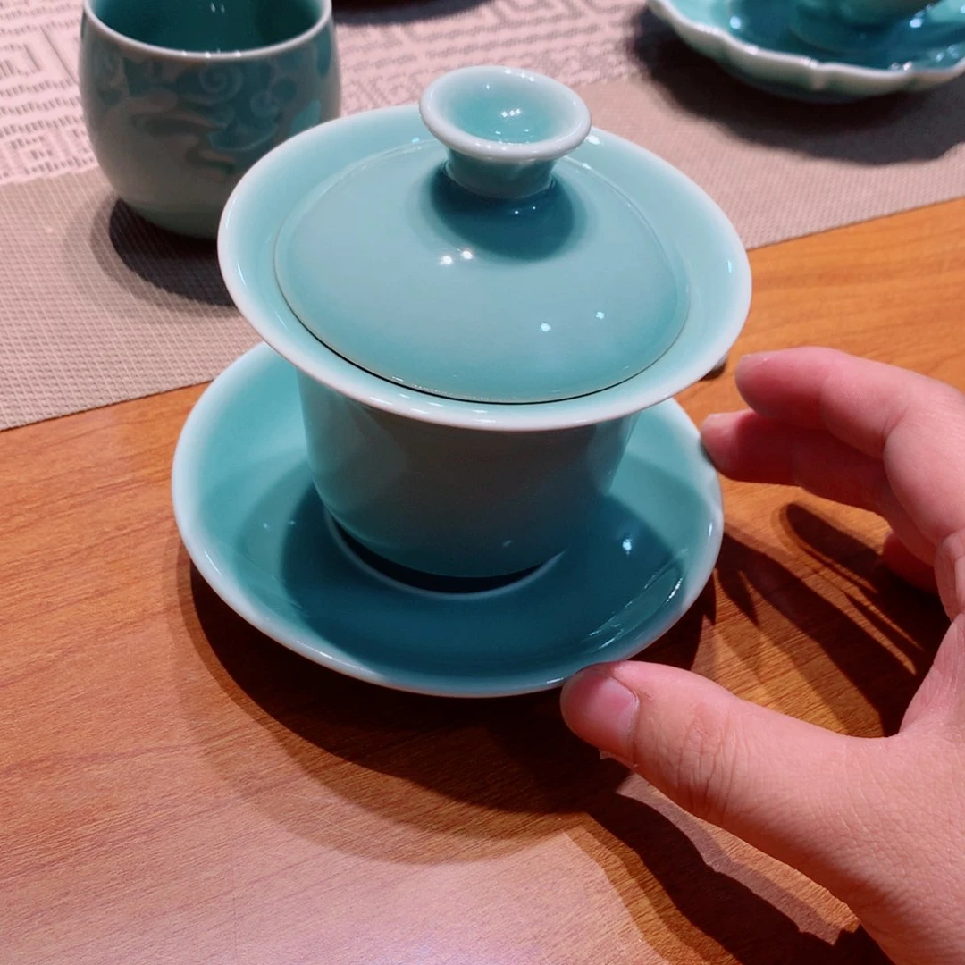 龙泉青瓷茶具盖碗