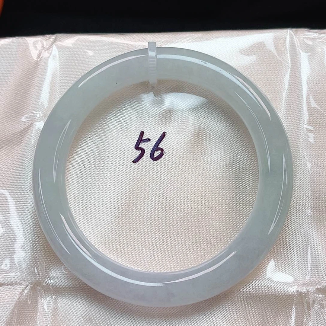 翡翠手镯未镶嵌冰粉圆条起胶底