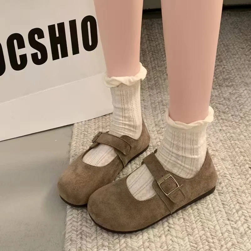 全包勃肯鞋女鞋子2025新款爆款春夏季丑萌单鞋平底豆豆鞋奶奶瓢鞋