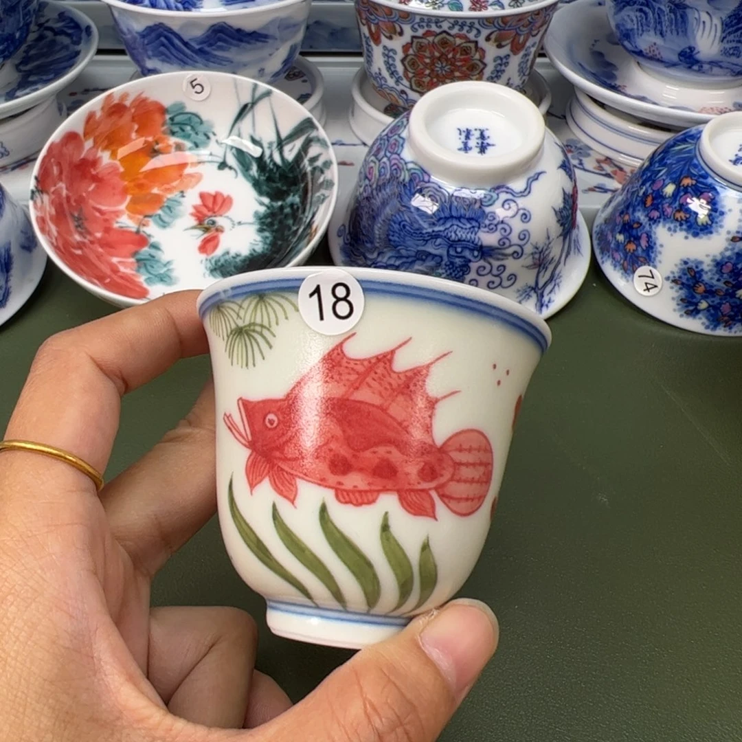 陶瓷景德镇纯手工纯手绘茶具木木18