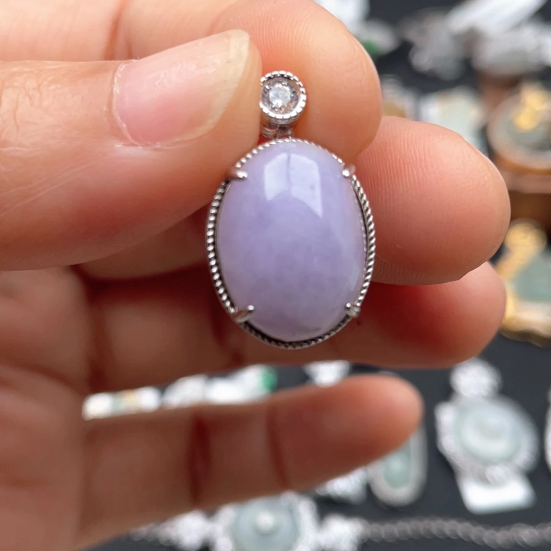 翡翠银S925镶嵌耳饰