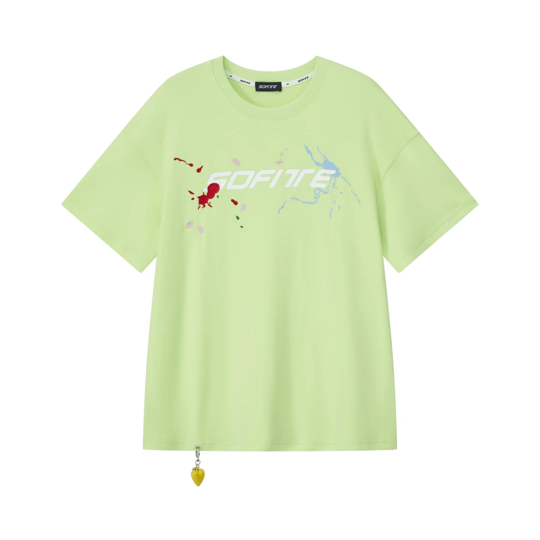 SOFITTE 25SS 绿色泼墨刺绣宽松短袖T恤