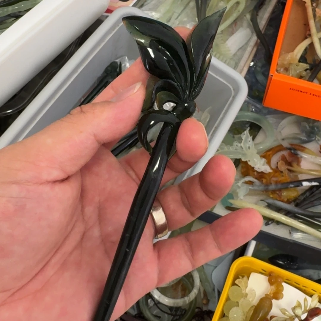 未镶嵌蛇纹石玉发饰