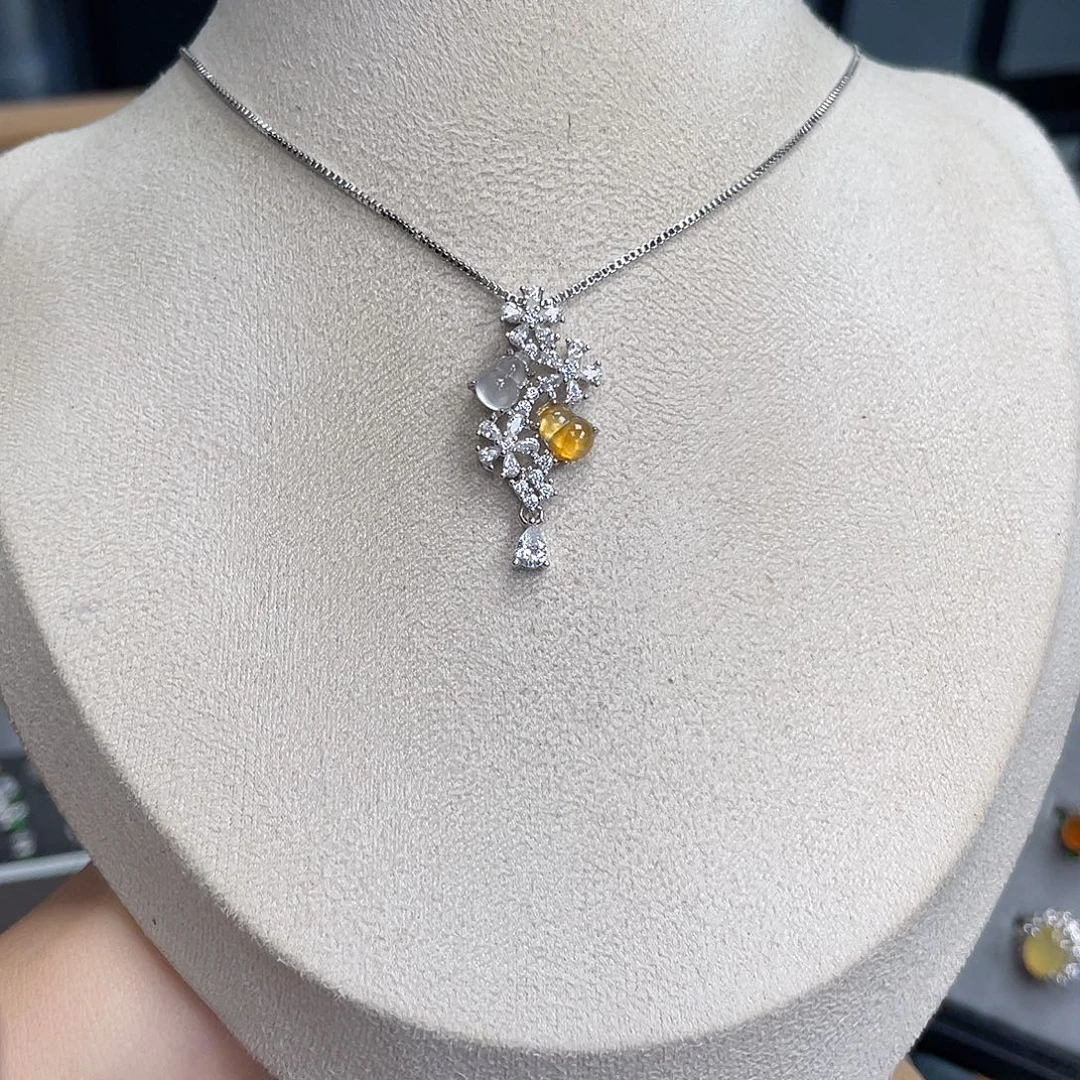 翡翠银S925镶嵌颈饰