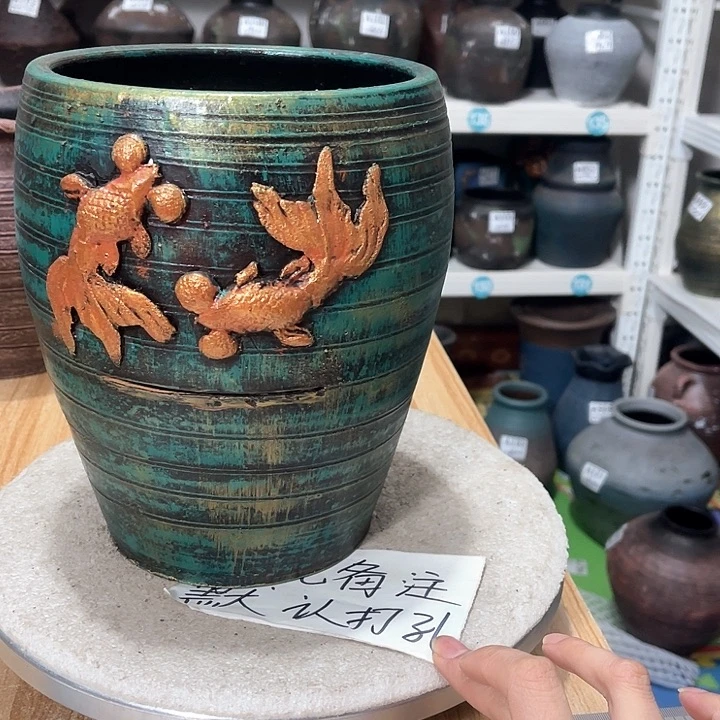 红陶手工制作工艺花盆