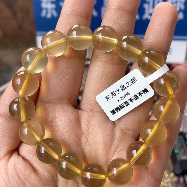 水晶手串未镶嵌纯净体黄水晶