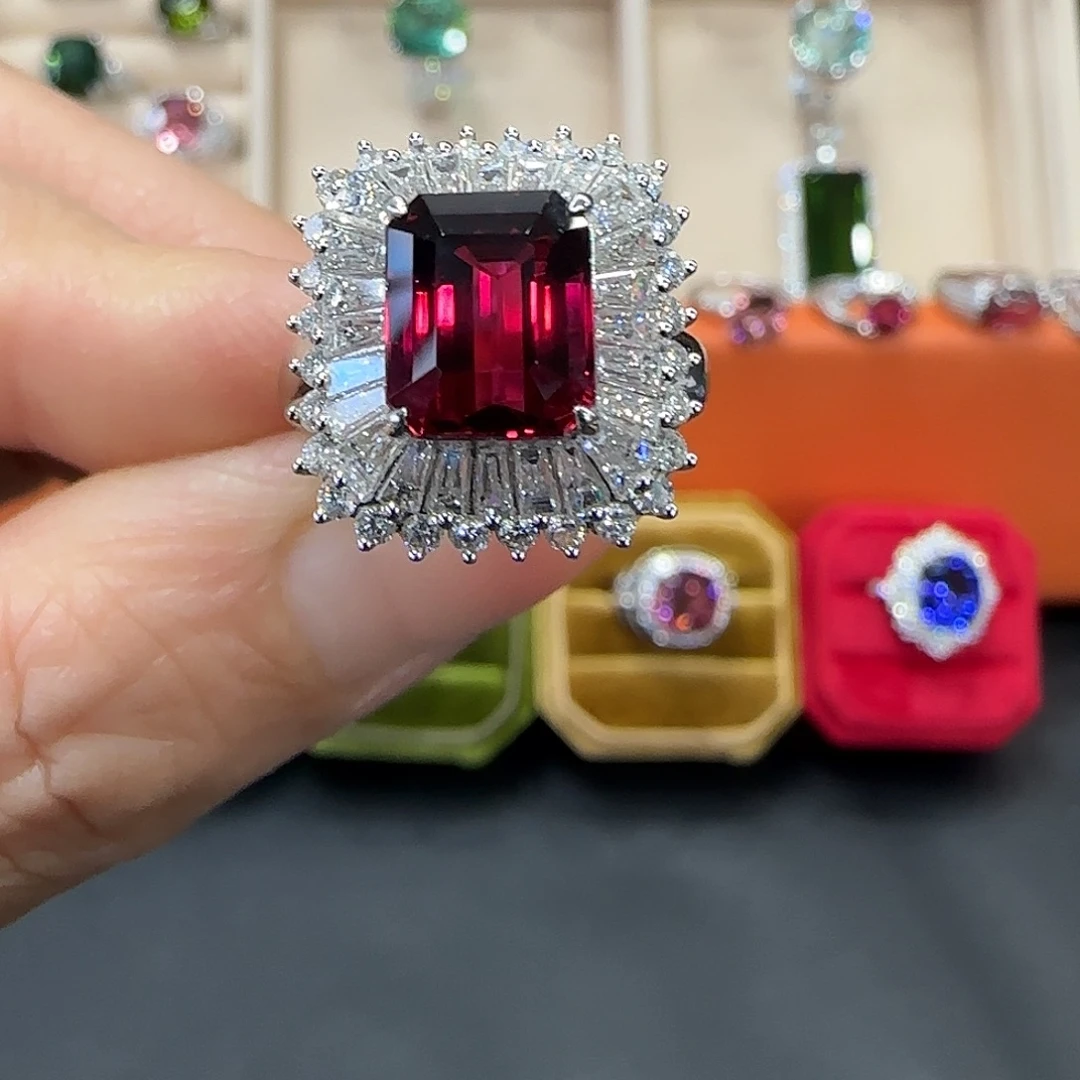 碧玺戒指18K金镶嵌3.88ct