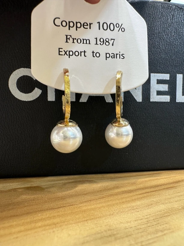 钛钢仿珍珠耳饰 耳环金色气质轻奢金正圆强光简约百搭时尚耳饰