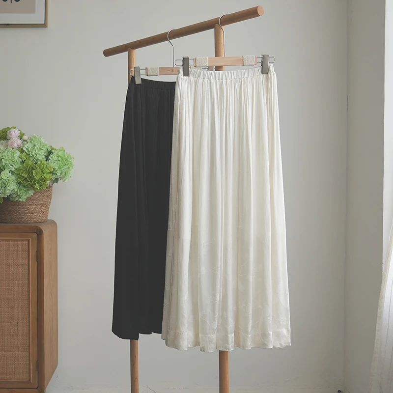 2633《白》原创新中式禅意国风人丝女装改良版复古禅意半裙