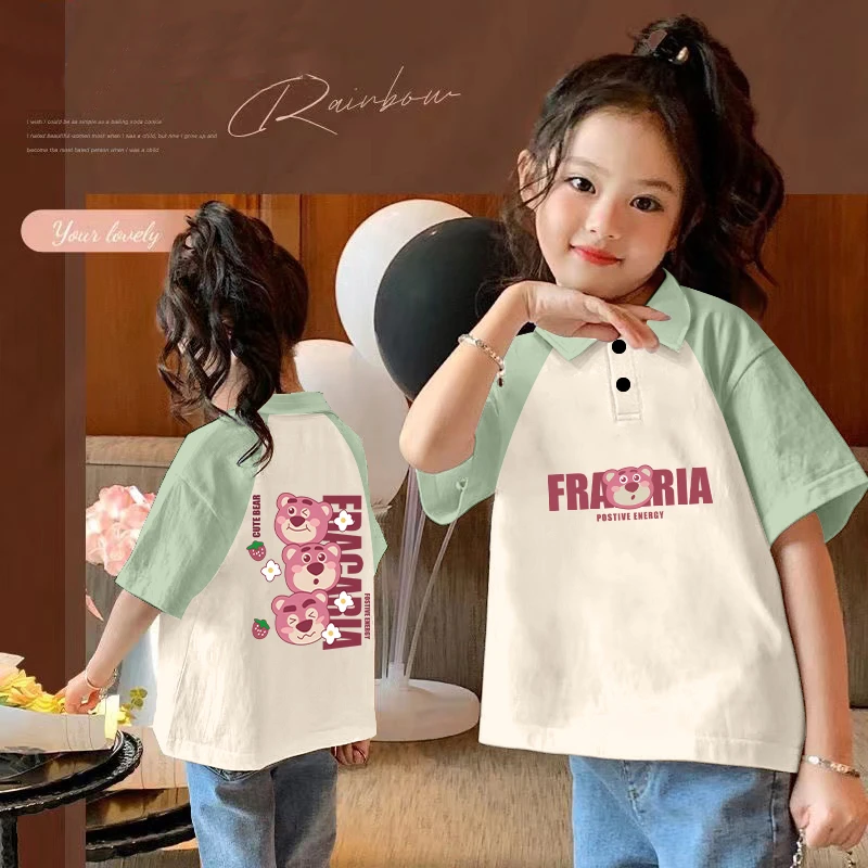 日系女童短袖POLO衫2025夏季新款儿童韩版时髦休闲百搭翻领上衣潮