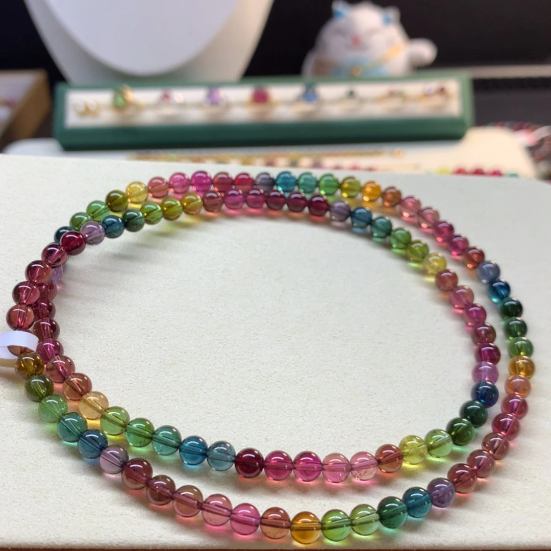 【闪购商品】碧玺手串未镶嵌浓郁彩虹色标5.3mm