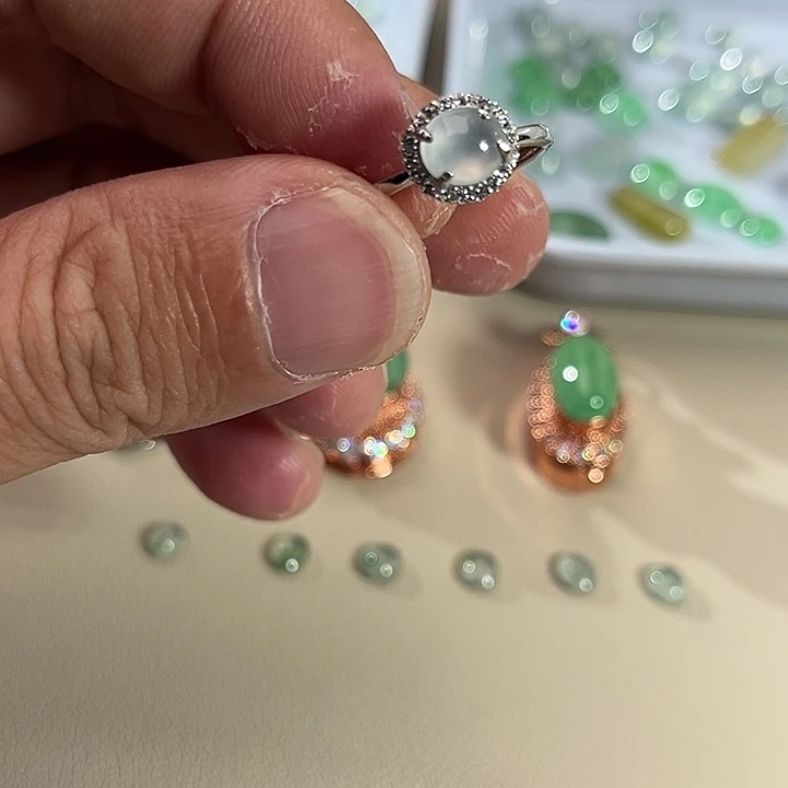 翡翠银S925镶嵌戒指