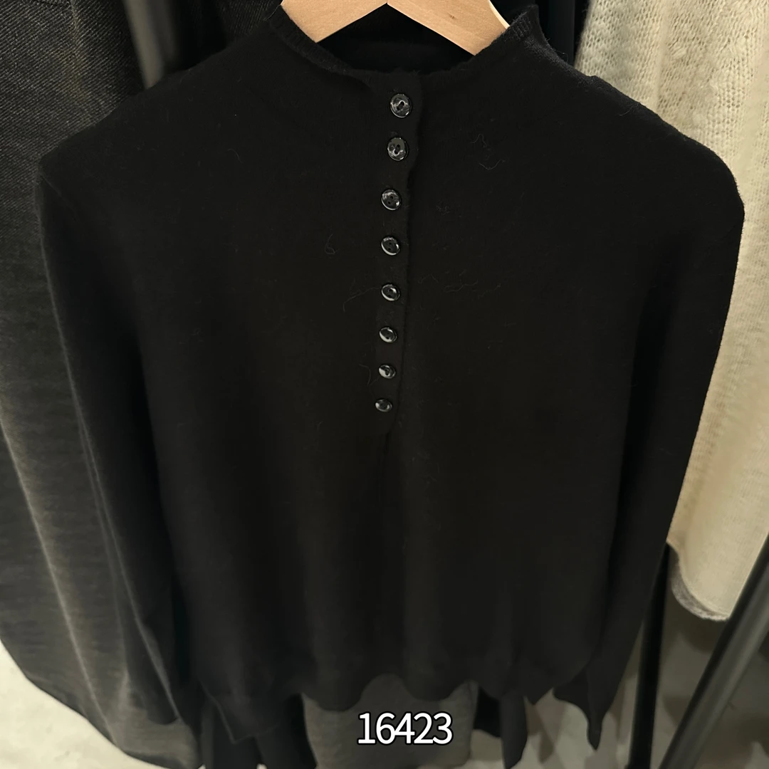 16423 WANGDAN（部无水洗唛介意慎拍)新款净版亨利领针织衫