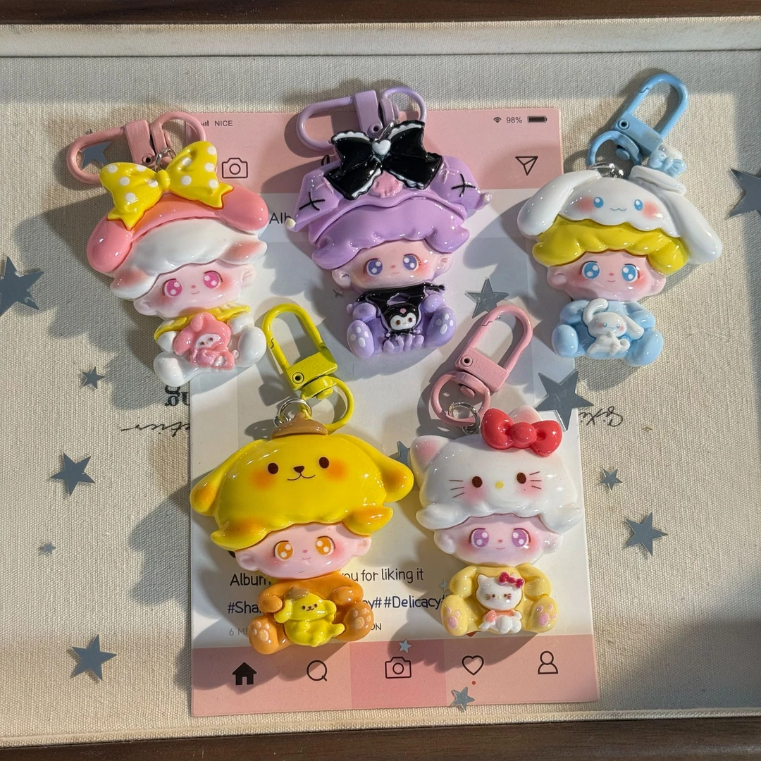 可爱kt猫三丽鸥钥匙扣卡通少女饰品包包挂件闺蜜学生情侣闺蜜礼物