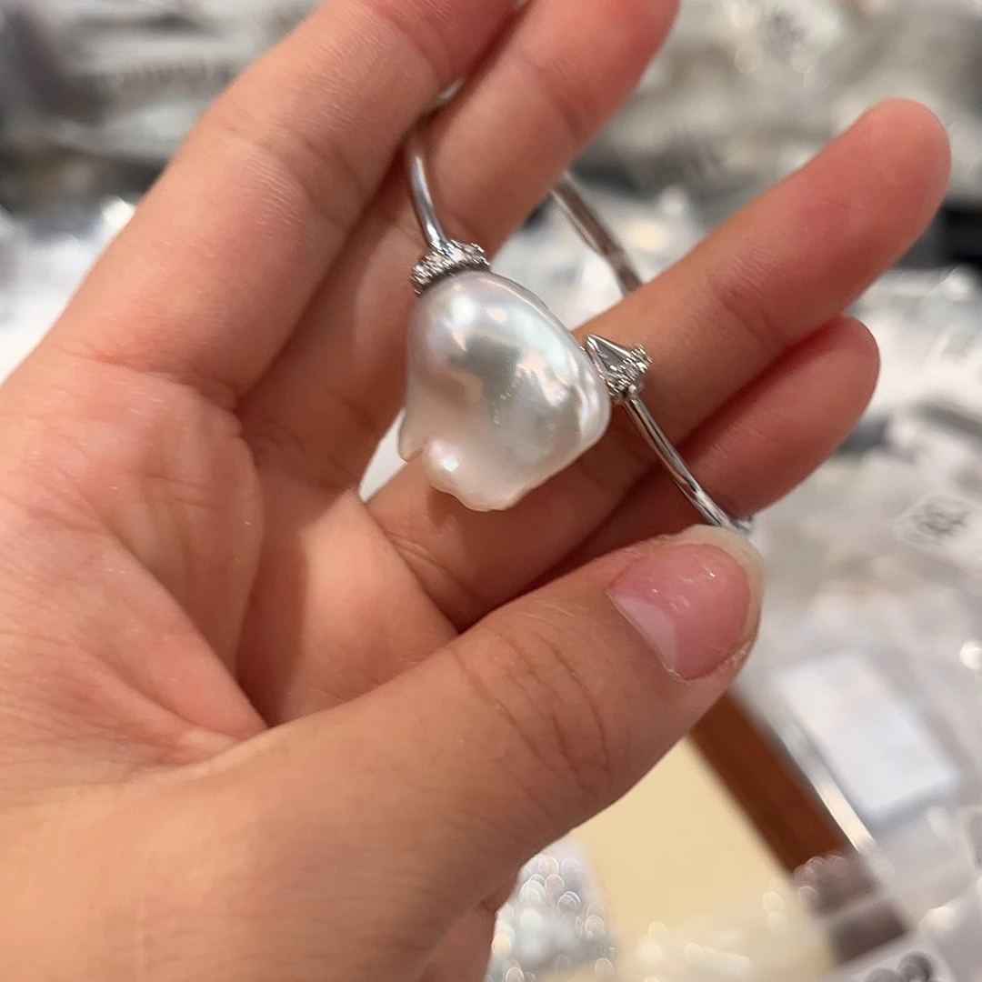 合金淡水珍珠耳饰
