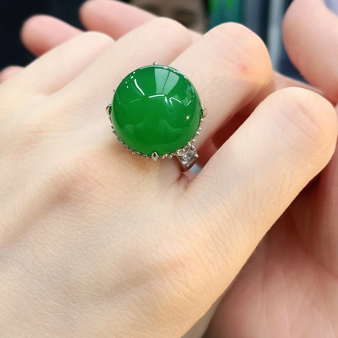 银S925镶嵌戒指玛瑙/玉髓