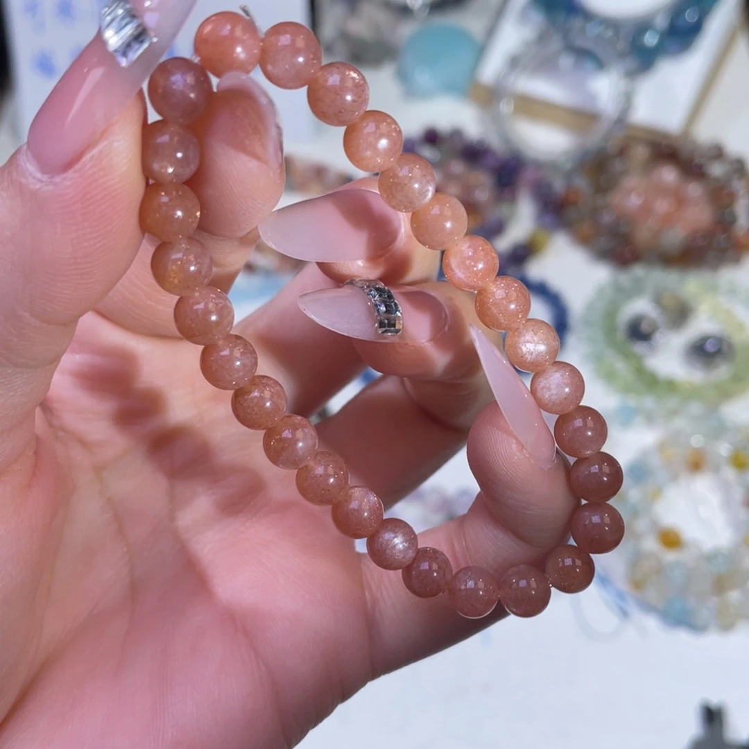 未镶嵌手链水晶金沙太阳石6mm