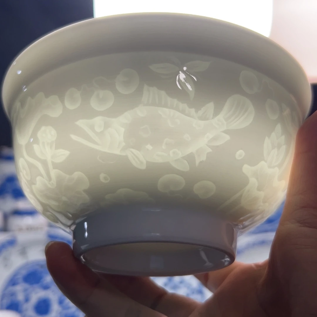 碗纯白5.5寸年年有鱼饭碗