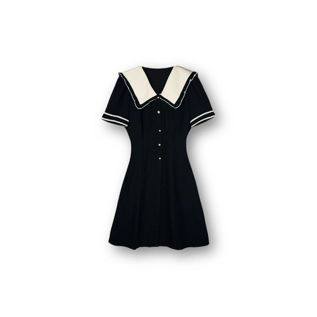 25ss夏季新款娃娃领重工气质款连衣裙【AC64205060】【455】