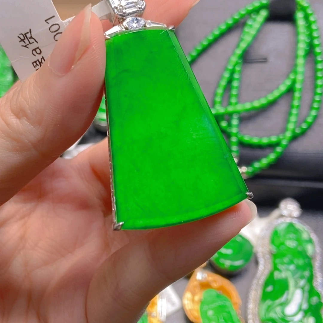 翡翠银S925镶嵌吊坠(不含链)