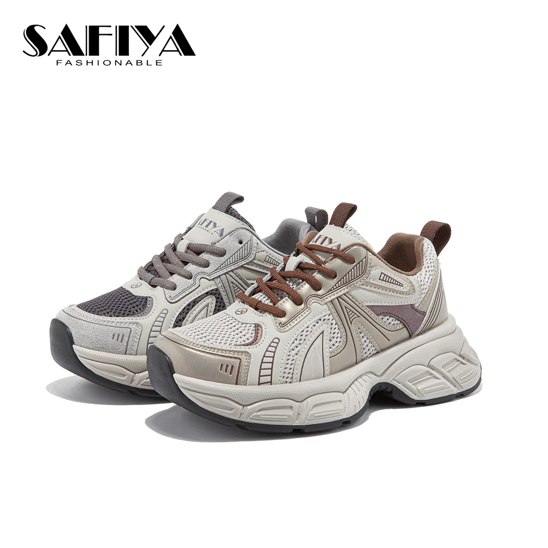 索菲娅Safiya春季新款轻奢厚底增高潮流绑带户外老爹鞋SF43112C62