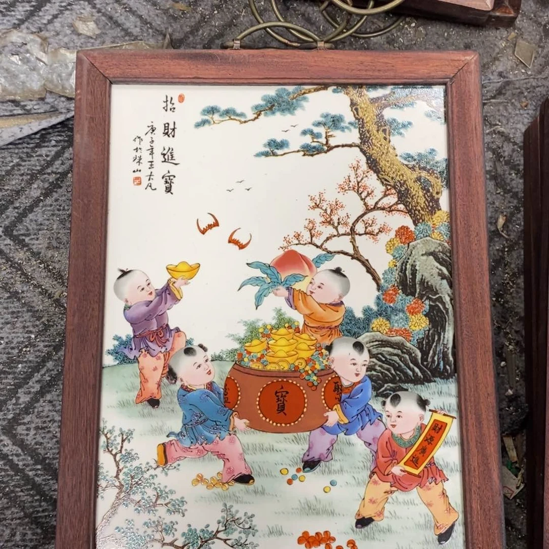 瓷片37*28*1景德镇瓷板画柴窑烧制