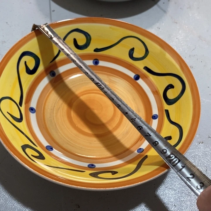 瓷片手绘釉下彩深盘瑕疵不退换