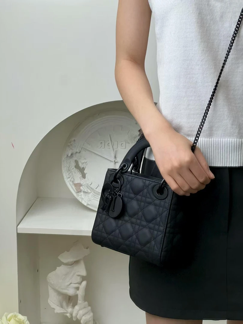 99新 DIOR/迪奥 dior 三格戴妃磨砂黑/优品