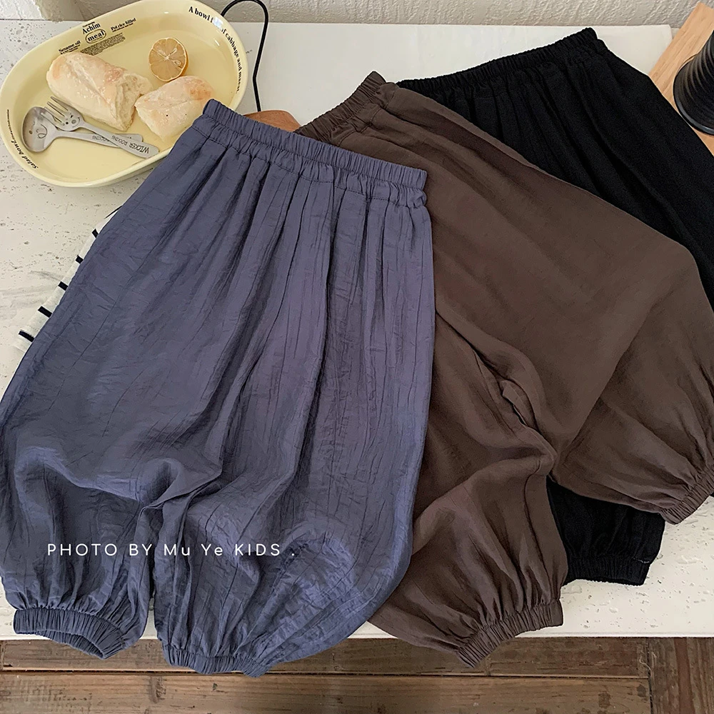 MY7732  儿童夏季防蚊裤男女童简约纯色薄款长裤童装宝宝a类外穿