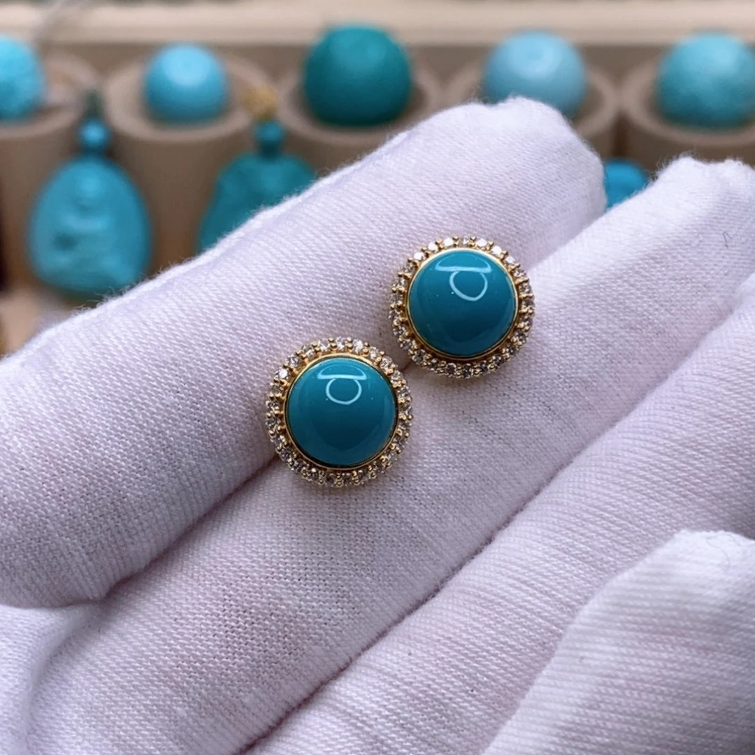 绿松石18K金镶嵌珠宝奇石