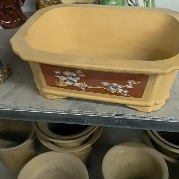 无铅玻璃善*信紫砂花盆一个包邮