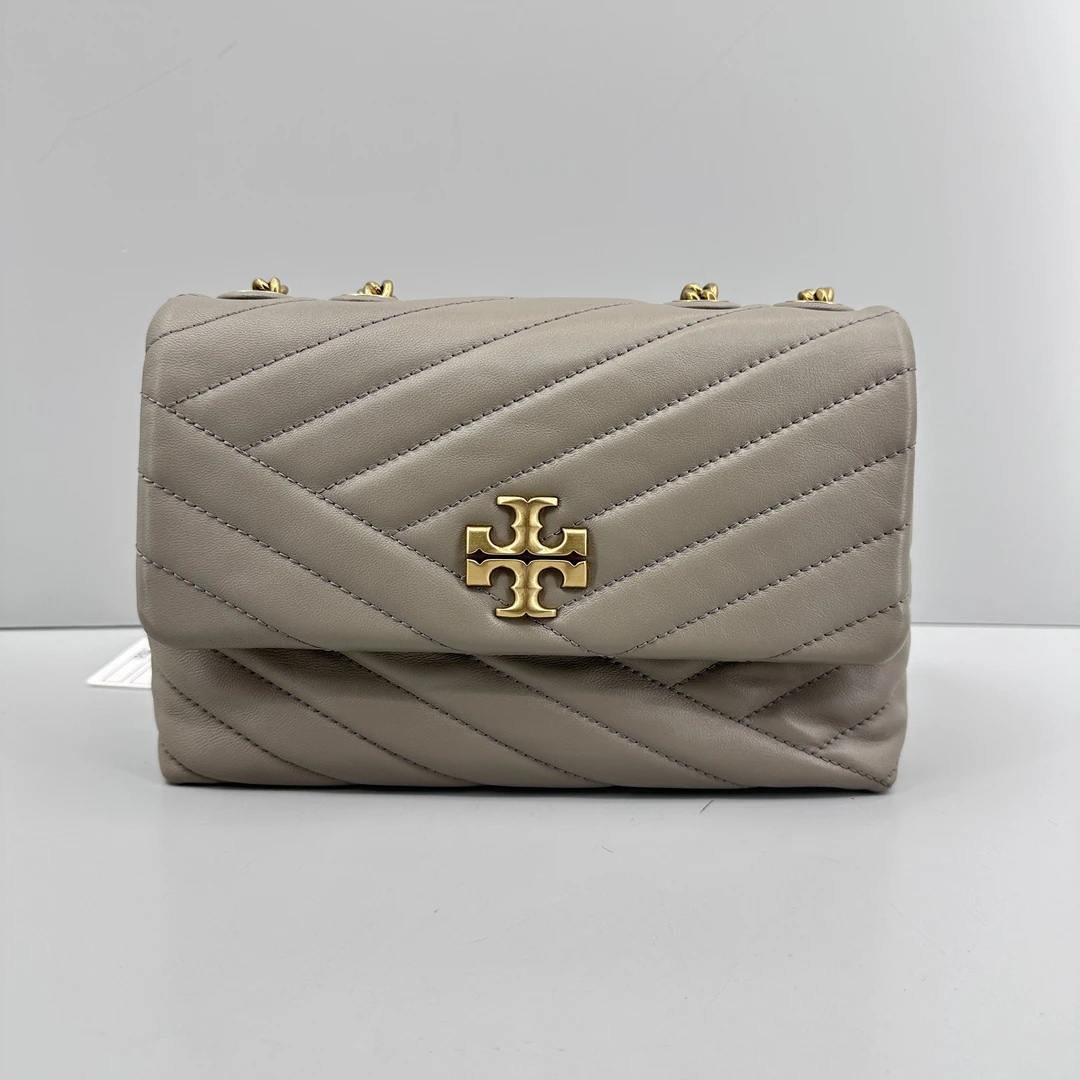 99新 TORY BURCH/汤丽柏琦 小林/kira灰色链条包23X15X8cmB041118
