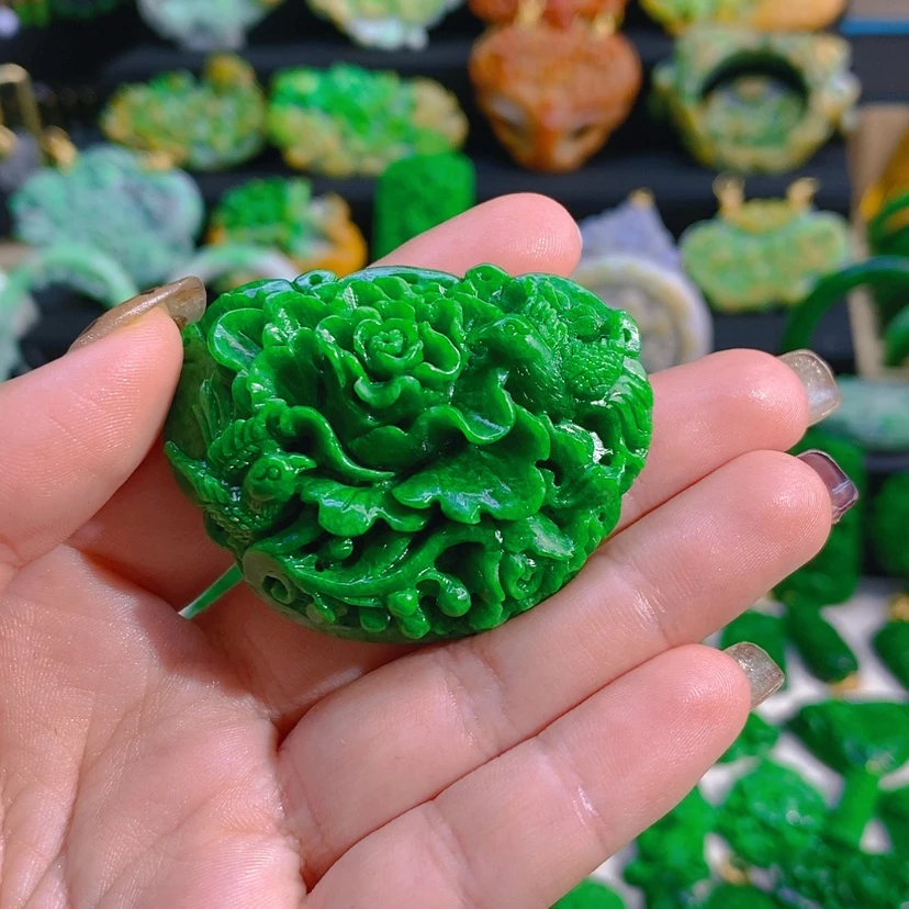 【闪购商品】翡翠颈饰未镶嵌翡翠花花吊坠