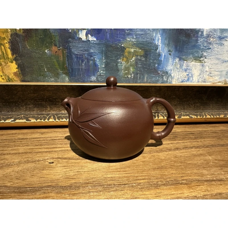 紫茄泥竹节西施紫砂壶