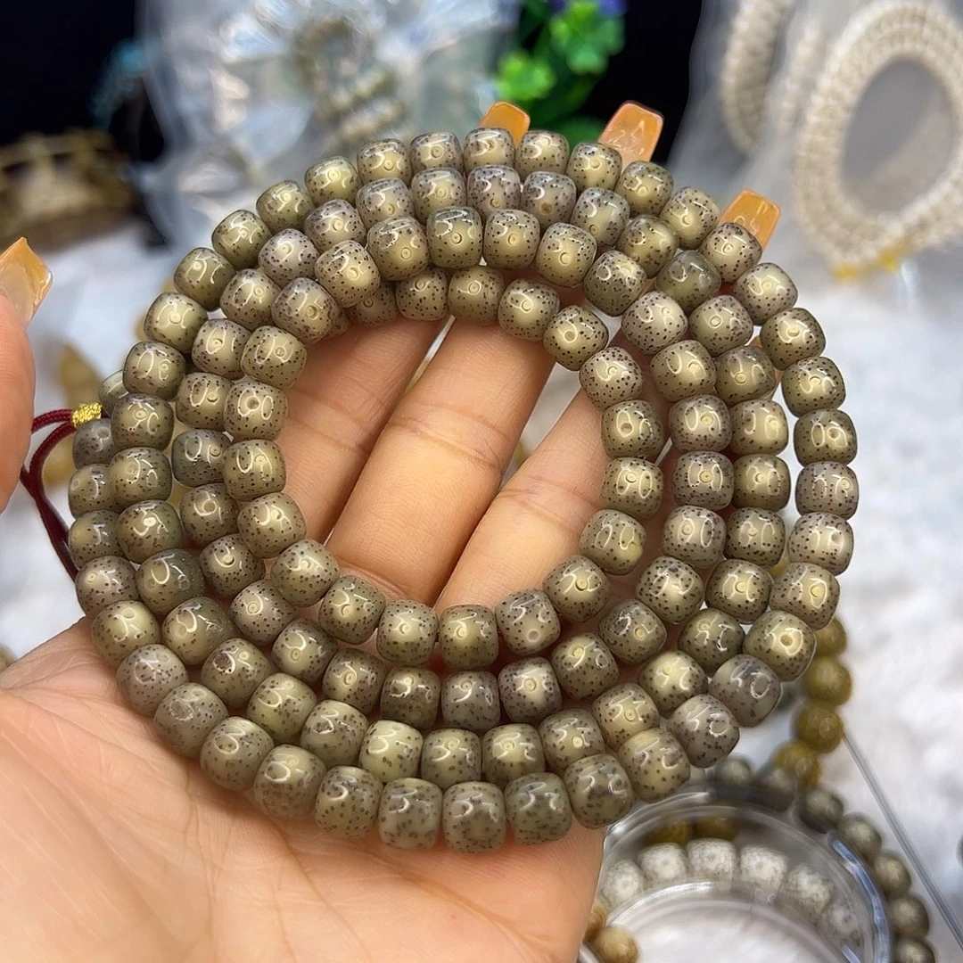 旭***日星月菩提手串8×7石玉