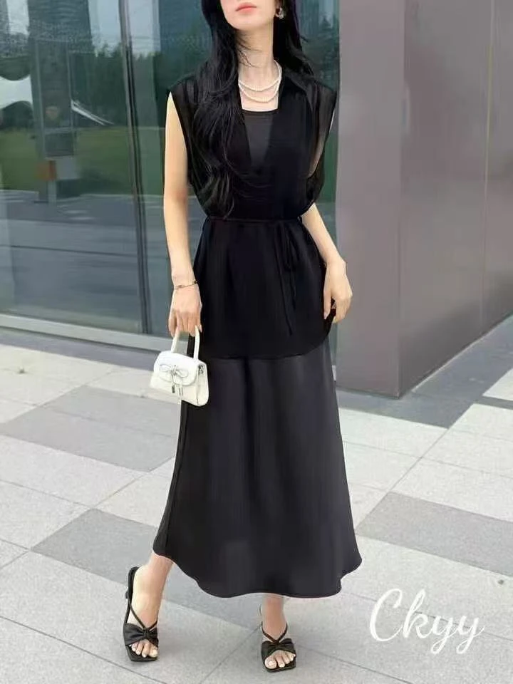 （0428）套装蕾丝时尚套装轻奢通勤夏季女士法式极简风少女风裙子