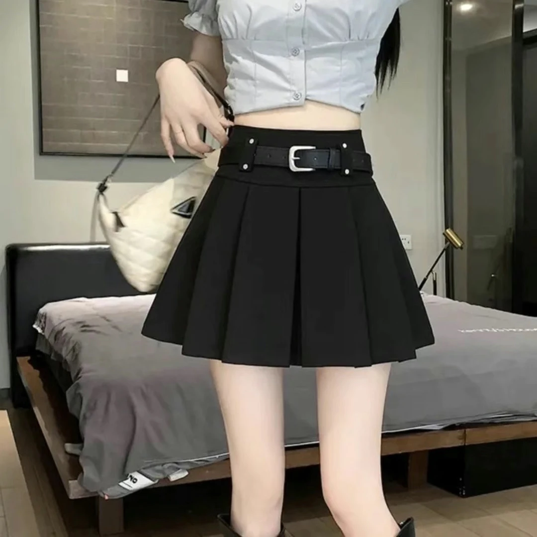 灰色百褶裙女2025包臀半身裙秋冬新款高腰显瘦百搭防走光a字短裙