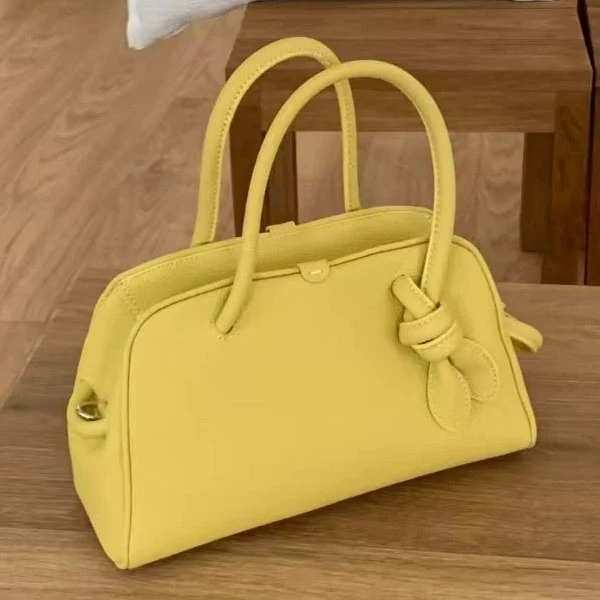 网红同款时尚波士顿通勤打结设计方形手提斜挎包包女