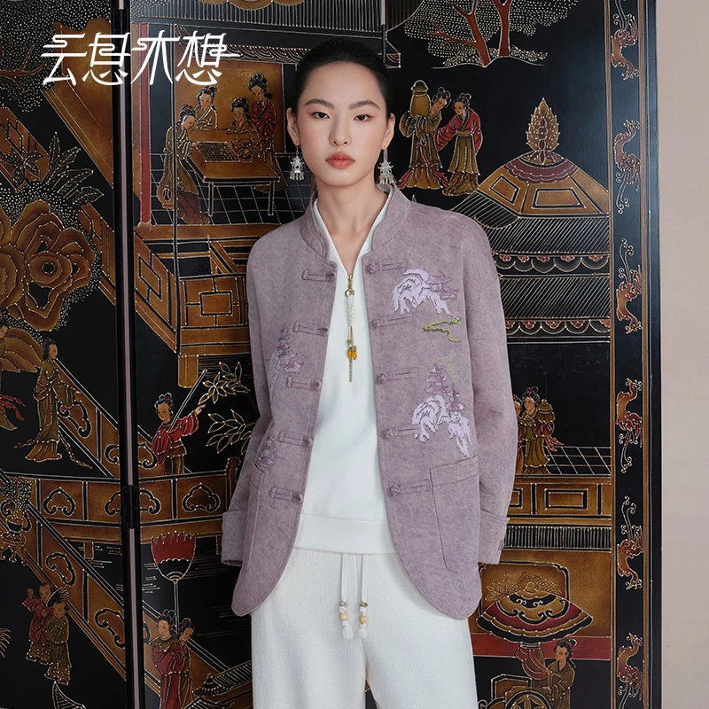 Ysimo-X云思木想 雕栏玉砌 100莱赛尔中式盘扣立领棉外套14161