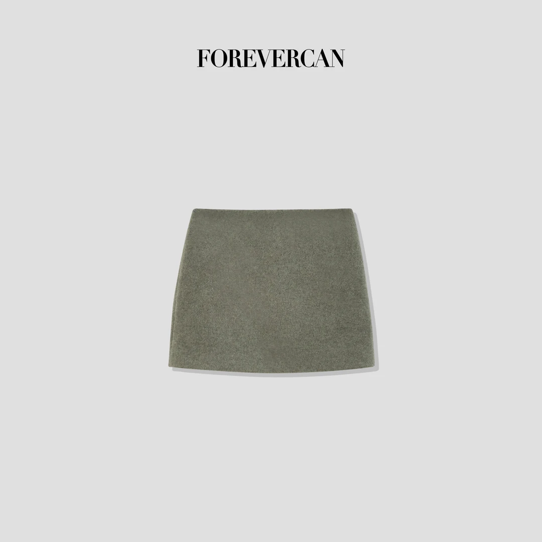 FOREVERCAN“暮色古堡”极简老钱百搭毛呢半身裙 SD22465