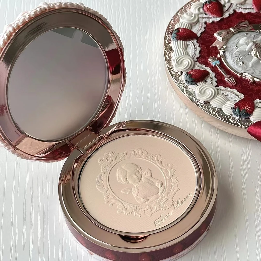 花知晓草莓丘比特系列粉饼哑光柔焦控油持妆细腻顺滑易