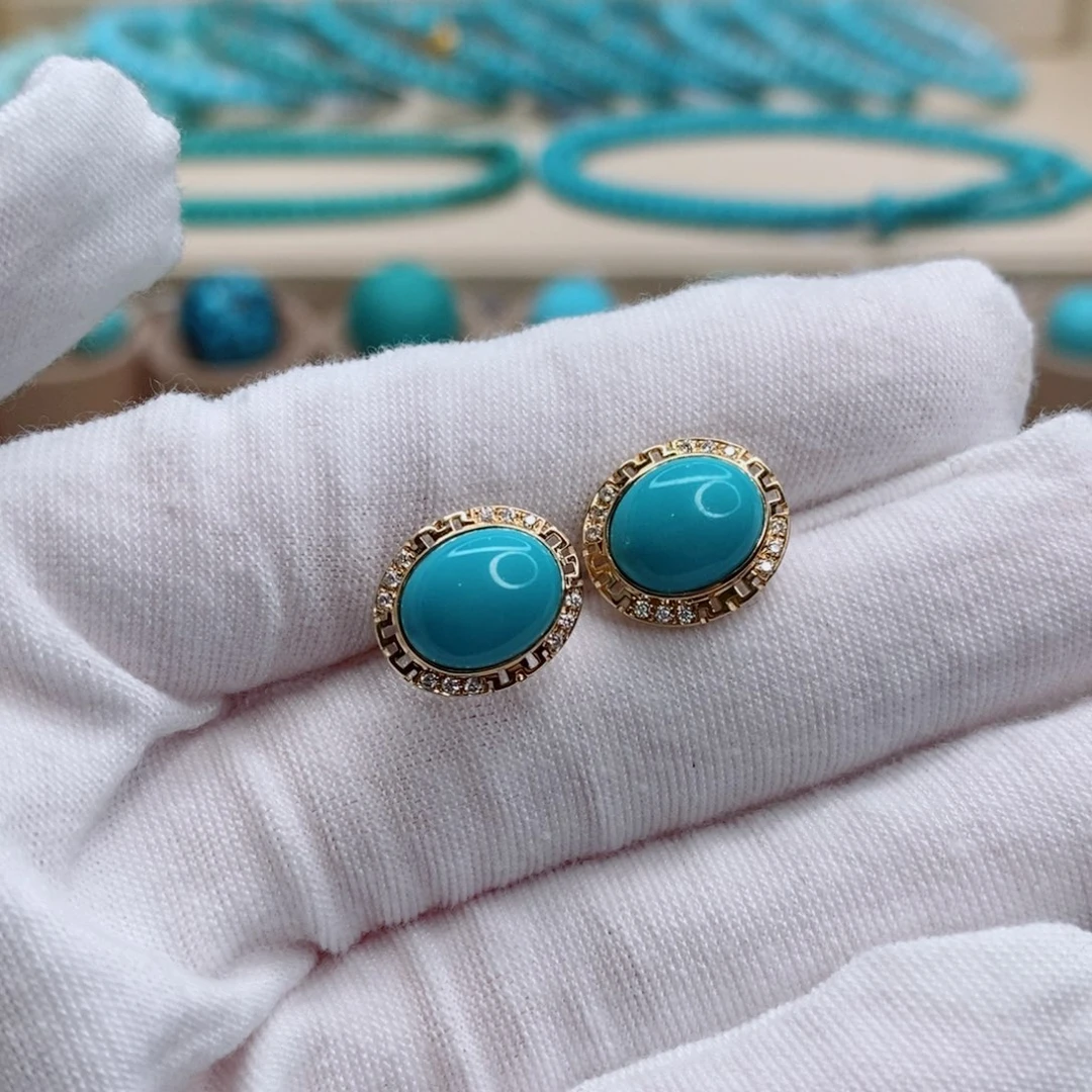 绿松石珠宝奇石18K金镶嵌