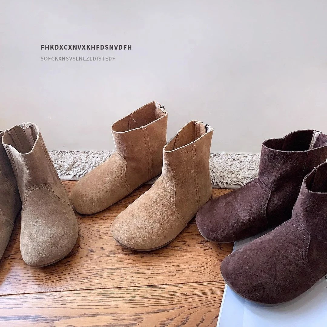 秋冬百搭韩版儿童短靴磨砂女童单靴2025春秋女孩公主靴勃肯靴子潮