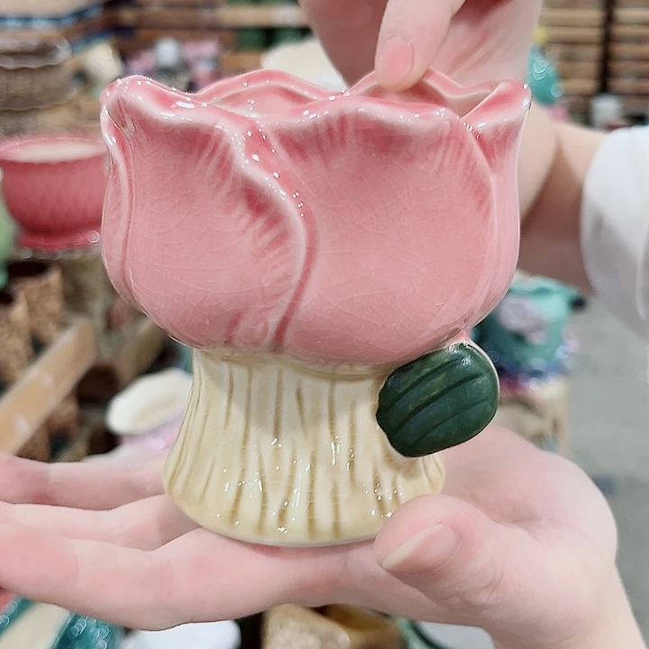 有孔.凑单10元陶瓷花盆发货！