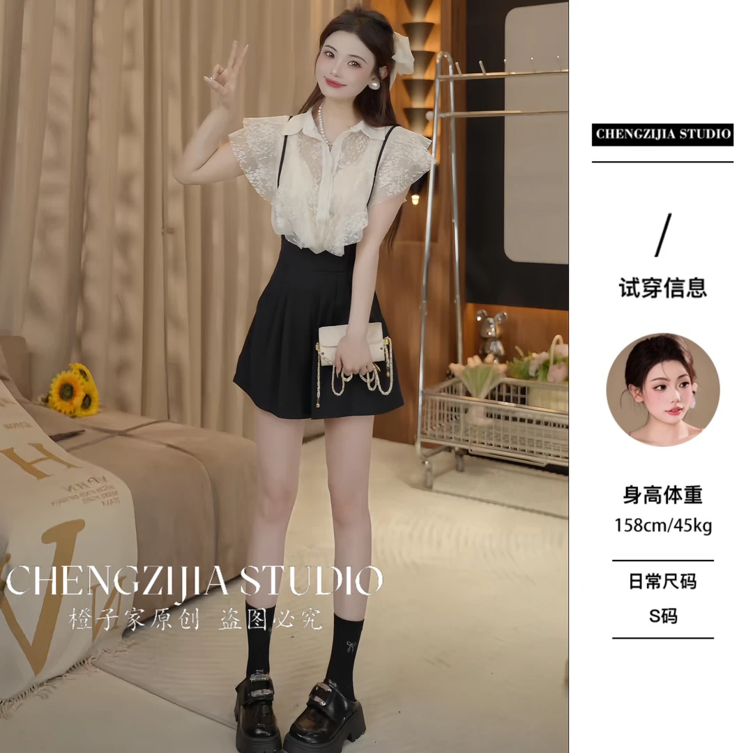 【裴诗婷】橙子·studio 【蕾蕾公主】CS00018别致小飞袖蕾丝衬衫05