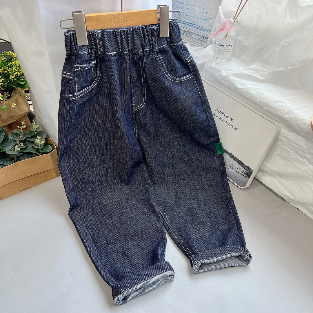 泡泡噜童装儿童牛仔裤休闲裤原色